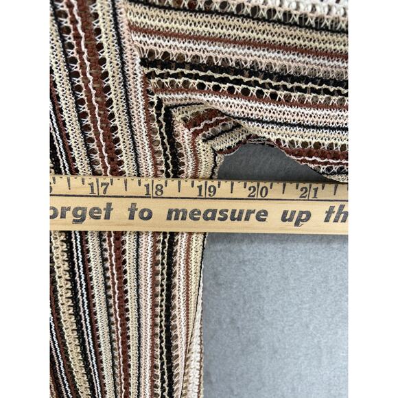 New G by Giuliana Cardigan Sz S Duster Brown Stripe 3/4 Sleeve Open Front Duster - Picture 5 of 8